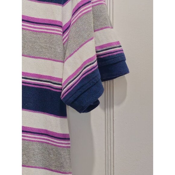 Levis Mens Striped Polo Shirt With Navy Collar Size L - Picture 5 of 15